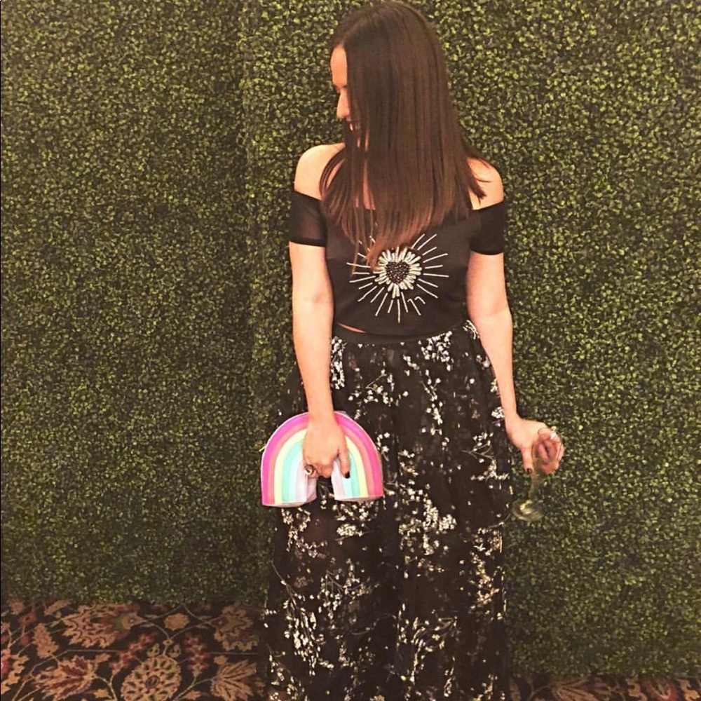 Long two piece!Formal dress/black / prom/ wedding